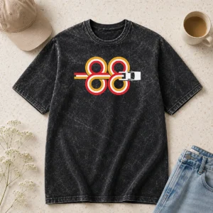 Top Premium Back To The Future Time Machine 88 Washed T-Shirt