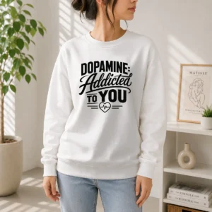 Pretty Dopamine Addicted To You Line Art Romance Sweater