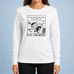 Awesome Los Angeles Cartoon Kid Floating Headphones I Don'T Even Know Where I Am Long Sleeve Shirt