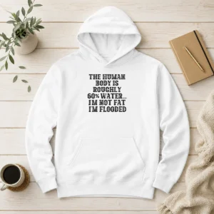 Original The Human Body Is Roughly 60 Percent Water I'M Not Fat I'M Flooded Hoodie