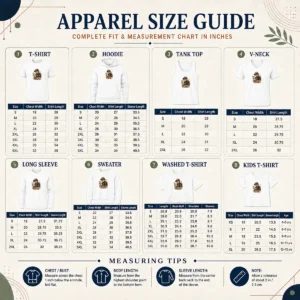 Size chart for Good Survived NYC Trip Funny Grunge Streetwear showing measurements in inches and cm