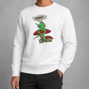 Top Frog Holding Gun Rippit Sweater