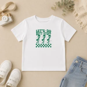 Hot Funny Aliens Let'S Do Butt Stuff Checkerboard Novelty Meme Kids T Shirt featuring colorful alien graphic on a comfortable kids tee