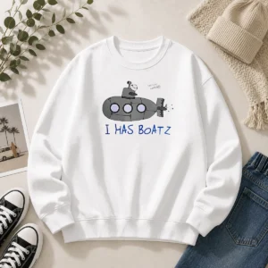 Funny Submarine I Has Boatz Cartoon Meme Sweater