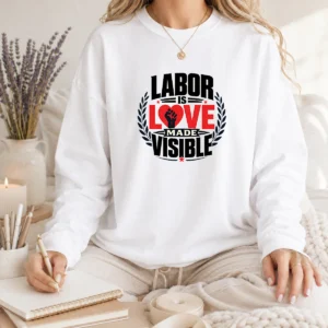 Awesome Labor Is Love Made Visible Silhouette Long Sleeve Shirt
