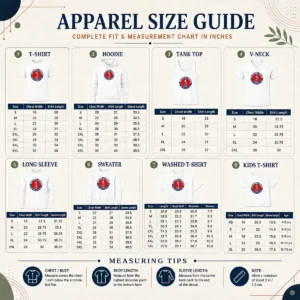 Size chart for Hot Funny National Guard Always Ready Always There with measurements in inches and cm