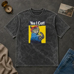 Top CATS – Yes I Cat Washed T-Shirt