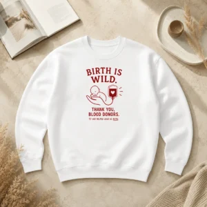 Nice Official Birth Is Wild Thank You Blood Donors You Helped Save US Both Sweater