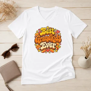Nice Official Best Grandkids Ever Vintage Style V-Neck Shirt