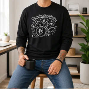 Good Bowling For Strike Line Art Long Sleeve Shirt