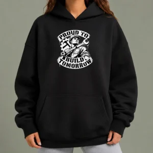 Premium Labour Day Proud Builder Stencil Hoodie