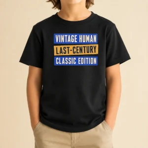 Top Official Vintage Human Last Century Classic Edition Kids T-Shirt