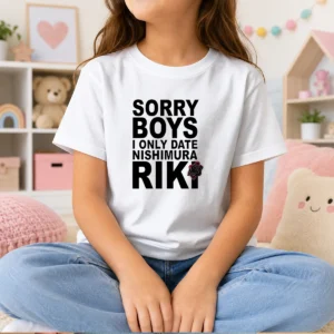 Good Nishimura Riki Enhypen Sorry Boys I Only Date Nishimura Riki Text Rose Kids T-Shirt