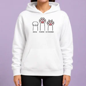 Official Cat Paws Rock Paper Scissors Pixel Art Kitten Hoodie