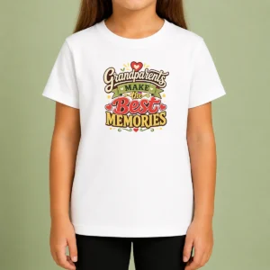 Nice Pretty Grandparents Day For Family Love Typography Kids T-Shirt