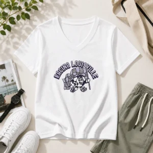 Hot Kid'S Racing Louisville Soccer Player Grey V-Neck Shirt