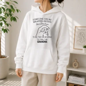 Pretty Someone Has Me Wrapped Around Their Little Finger Grandma Hoodie