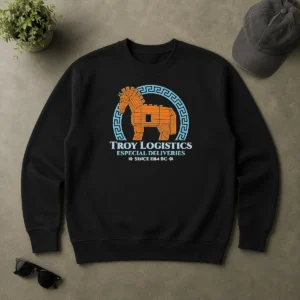 Hot Funny Troy Logistics Especial Deliveries Since 1184 BC Sweater