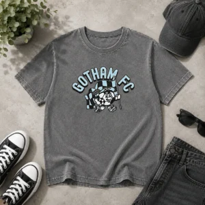 Pretty Kid'S Gotham FC Soccer Player Grey Washed T-Shirt