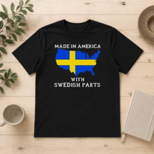 Pretty Made In America With Swedish Parts Map Of United States Flag