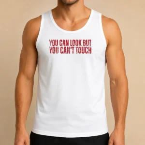 Pretty You Can Look But You Can'T Touch Distressed Tank Top