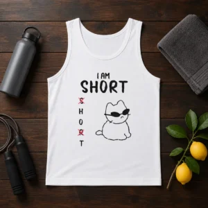 Top I Am Short H And T With Cool Cat Tank Top