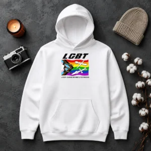 Hot Nice LGBT Laser Guided Bombs And Torpedoes Flag Hoodie in black with colorful flag design on front