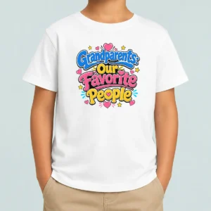 Nice Pretty Grandparents Day Love Cartoon Kids T-Shirt