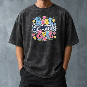 Awesome Best Grandparents Ever Doodle Washed T-Shirt