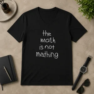 Premium Nice The Math Is Not Mathing V Neck Shirt in dark color showing front graphic print