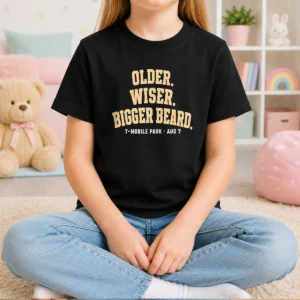Funny Older Wiser Bigger Beard T Mobile Park Aug 7 Kids T-Shirt