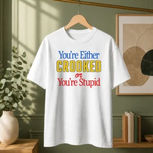 Pretty Crooked Or Stupid t shirt in classic fit with bold text graphic on front