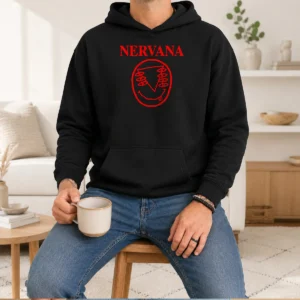 Funny Nervana Eyes And Smiley Face Red Hoodie