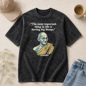Nice Gandhi Important Quote Washed T-Shirt