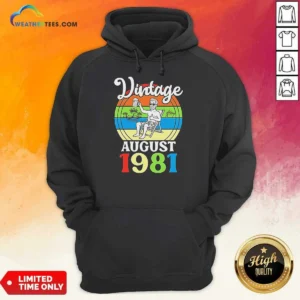 Hot Vintage August 1981 Hoodie optimized image showing front view of a comfortable pullover hoodie