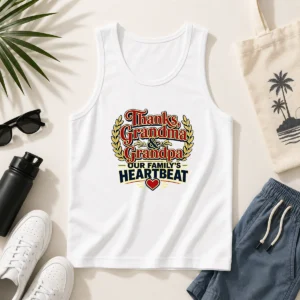 Pretty Grandparents Day Typography Thanks For Family Gratitud Tank Top