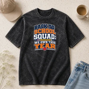 Hot Premium Back To School Typography For Proud Squad Members Washed T-Shirt