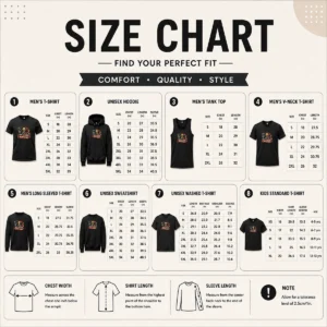 Size chart for Good Top Back To School Proud Student Retro Distressed with measurements in inches and cm