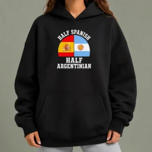 Top Funny Half Spanish Half Argentinian Flags Hoodie