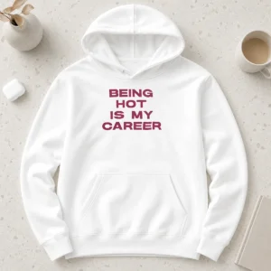 Original Nice Being Hot Is My Career Quote Hoodie