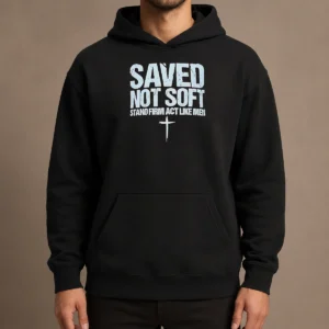 Hot Official Saved Not Soft Stand Firm Act Like Men Christian Hoodie