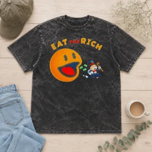 Top Pac Man Eat The Rich Washed T-Shirt