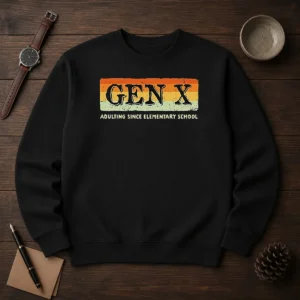 Funny Gen X Adulting Since Elementary School Sweater