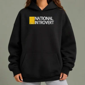 Funny National Introvert Parody Logo Social Anxiety Hoodie