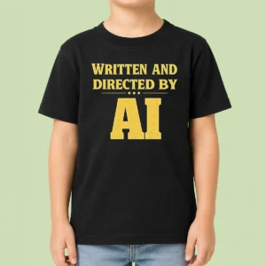 Nice Premium Written And Directed By AI Bold Text Kids T-Shirt