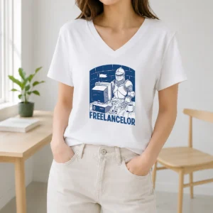 Funny Official Freelancer Knight Gaming Vintage Funny Gamer V-Neck Shirt