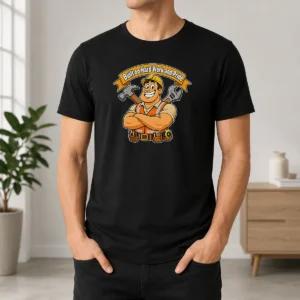 Pretty Labour Day Proud Worker Cartoon For Hardworking Heroes t shirt in classic fit with bold graphic print