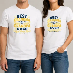 Pretty Good Grandparents Day Typography Family Love t shirt in classic fit short sleeve cotton