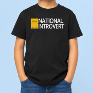 Funny National Introvert Parody Logo Social Anxiety Kids T-Shirt