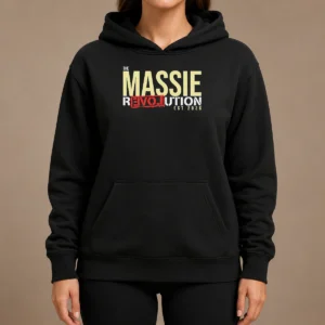 Official The Massie Revolution Est 2026 Political Movement hoodie in charcoal gray with front pocket and drawstring hood